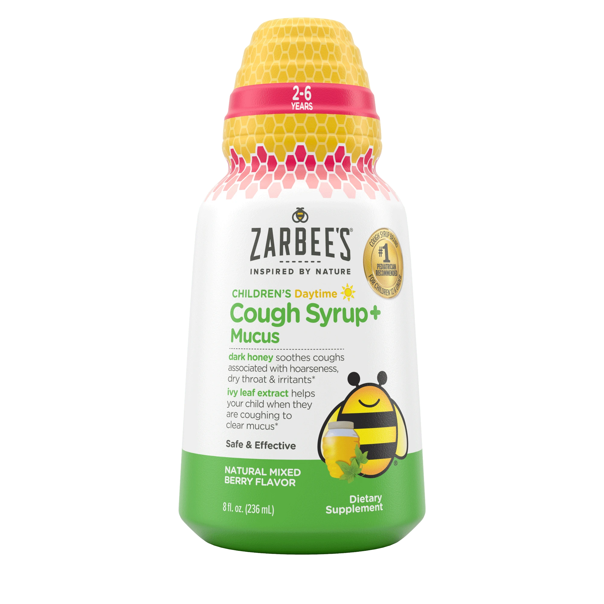 Front packaging of Zarbee’s® Kid's Cough + Mucus Day